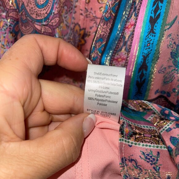 Hale Bob Womens Top Size XS Multicolor Floral Casual Off Shoulder Silk - Picture 5 of 12